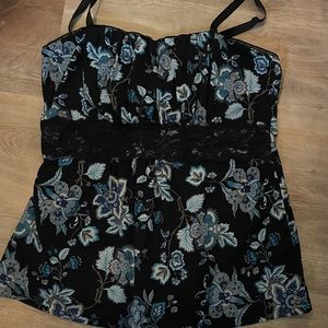 Baby Doll Blue Floral Top Torrid Size 0 (12 or Large)